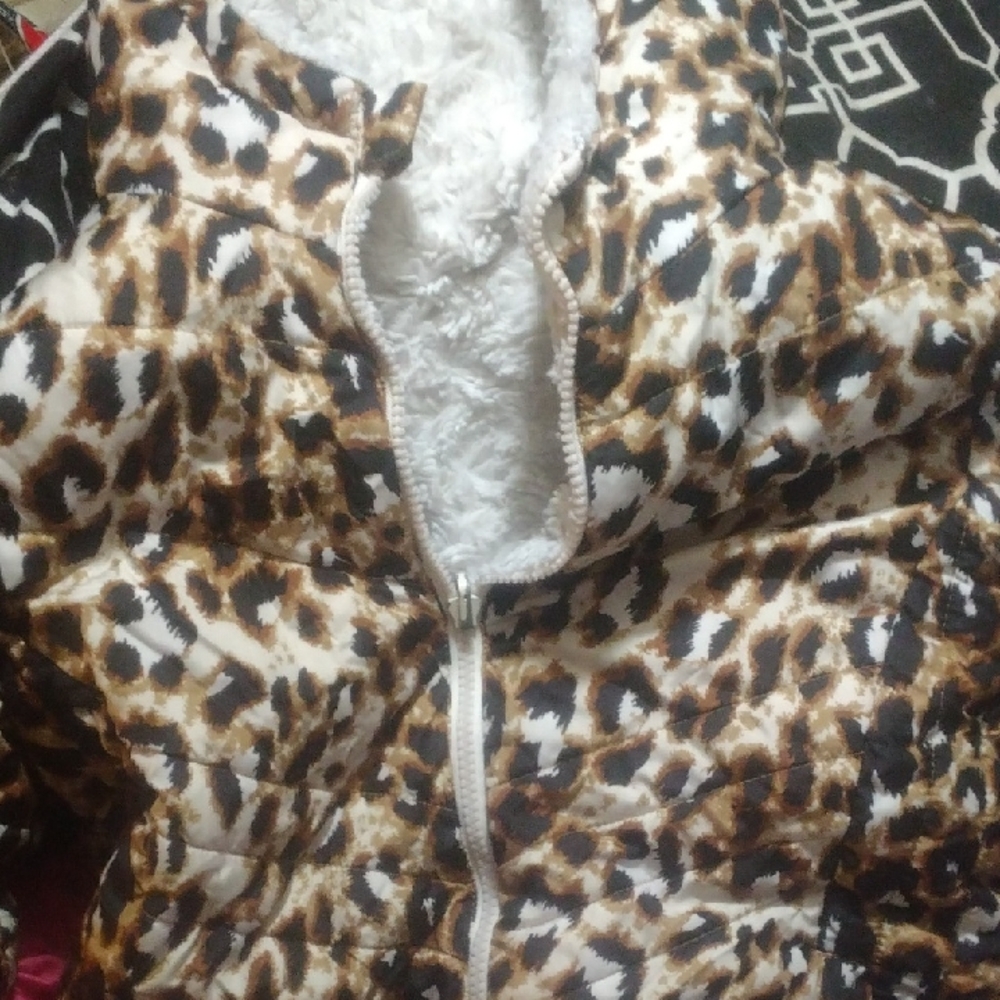 Leopard Print Kids Jacket Size Large 14/16